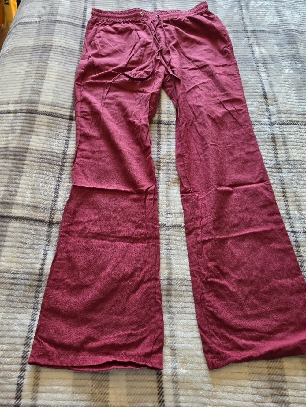 Women's Maroon Wide-Leg Lounge Pants